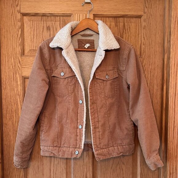 JOHN GALT Brandy Melville Corduroy Sherpa Trucker Jacket - Picture 2 of 9